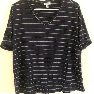 Navy and white striped tee